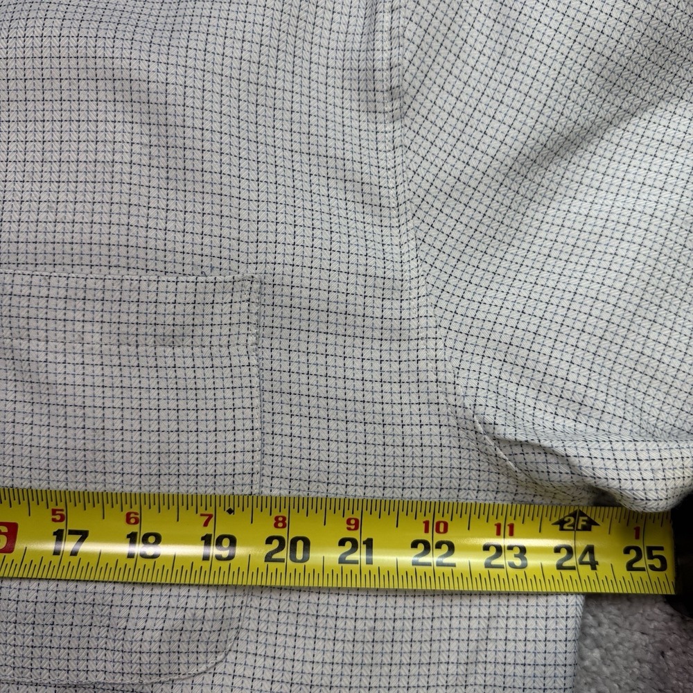 Quiksilver Mens L White Micro Check Short Sleeve Button Up Shirt Surf - Picture 4 of 7
